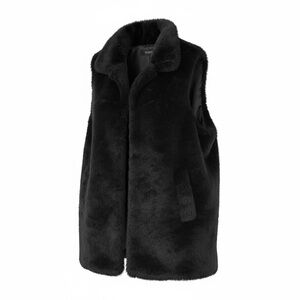 Women's Black Faux Fur Vest